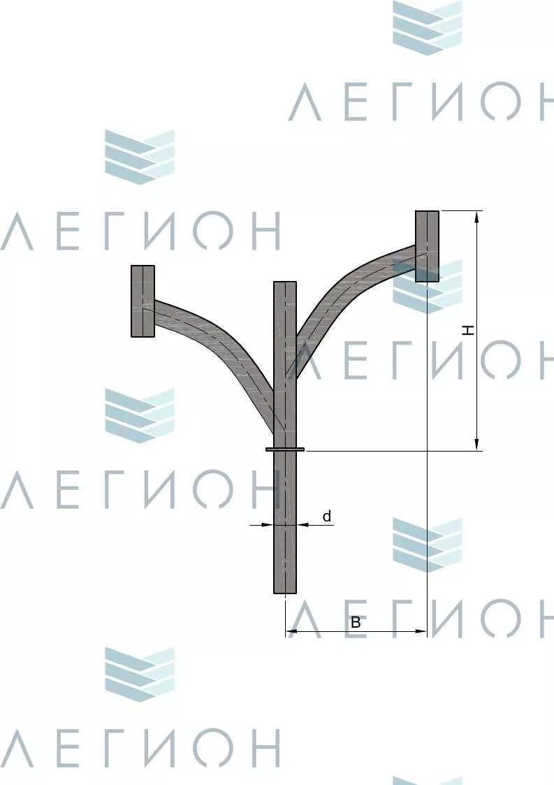 К91-0,6-0,3-0-5 кронштейн двухрожковый