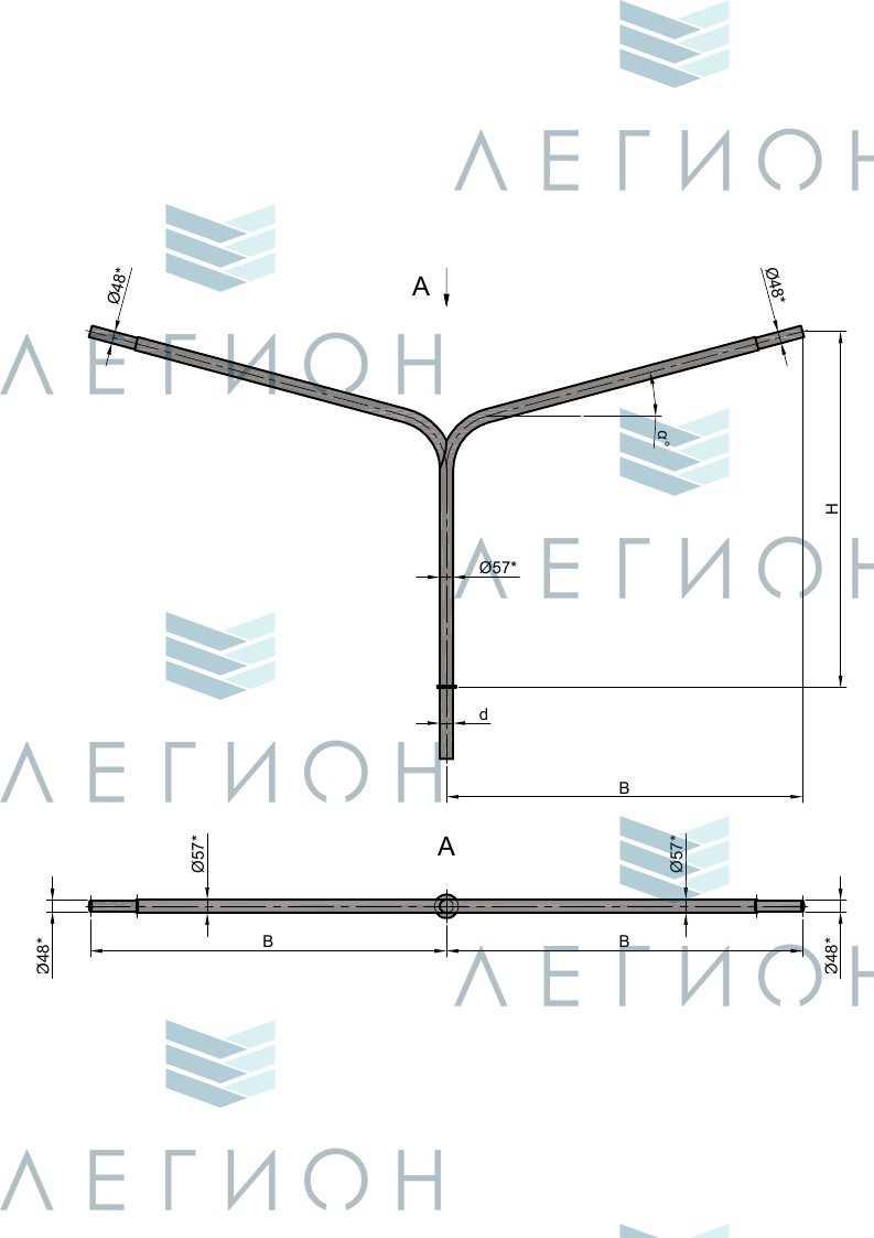 К4-1,5-1,5-1-1 кронштейн двухрожковый